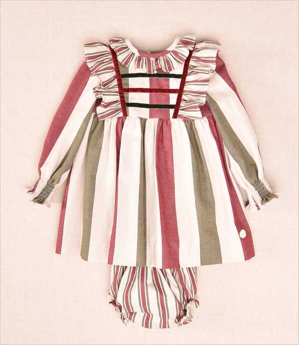 Vestido rayas bebe 2 piezas