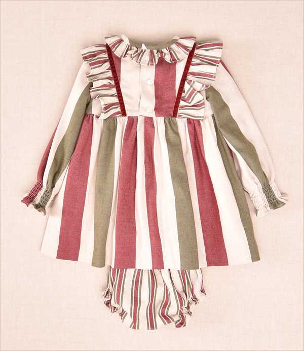 Vestido rayas bebe 2 piezas