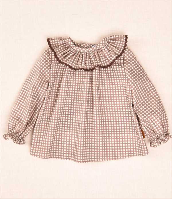 Blusa vichy marrón