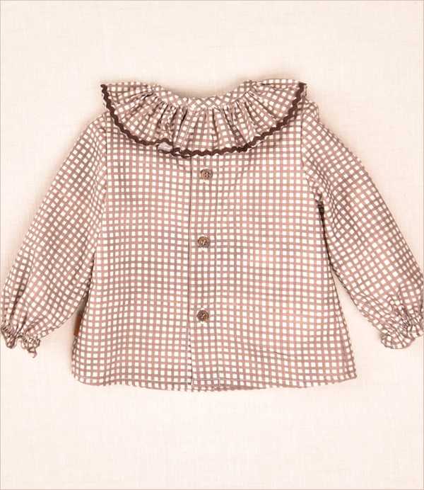Blusa vichy marrón