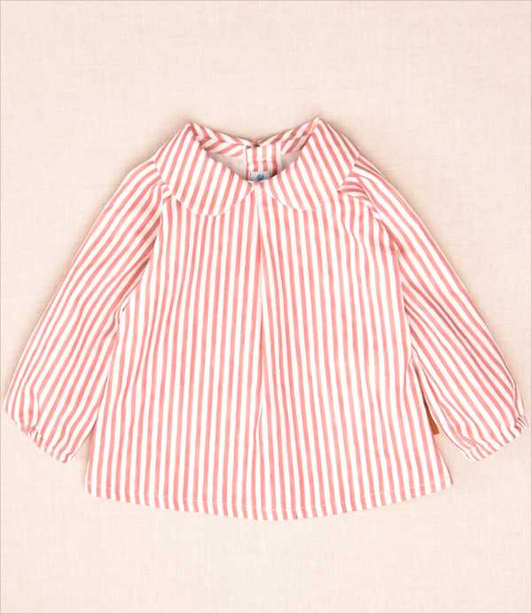 Blusa rayas cuello bebé