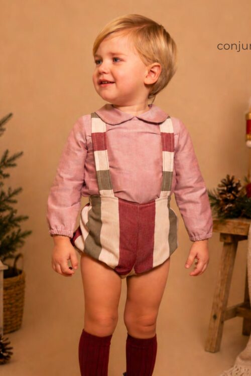 Conjunto ranita tirantes rayas