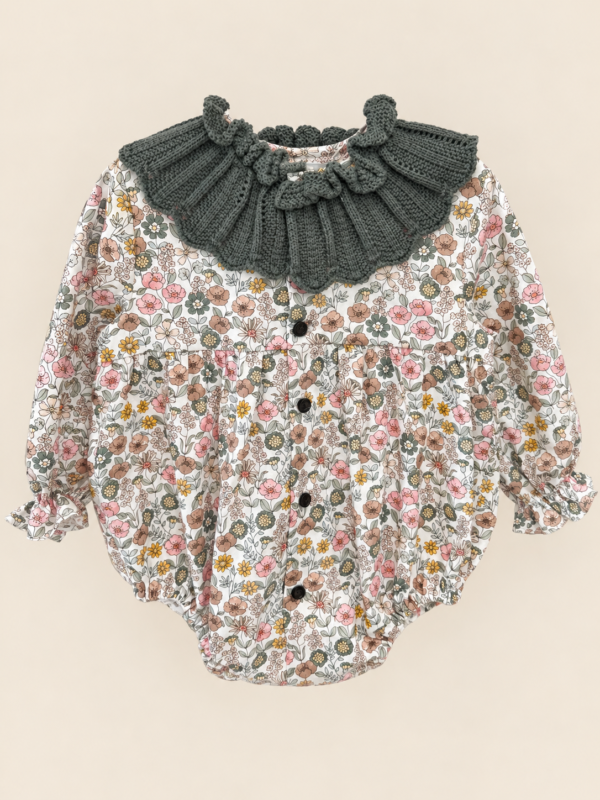 Pelele cuello tricot floral