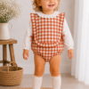 Conjunto baberola + pololo vichy terracota Lalin