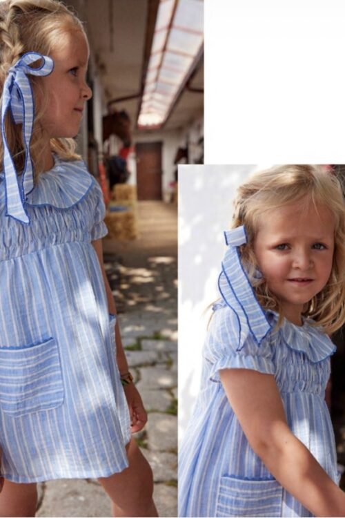 Screenshot Vestido azul rayas blancas
