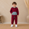 Conjunto deportivo burdeos otoñal niño
