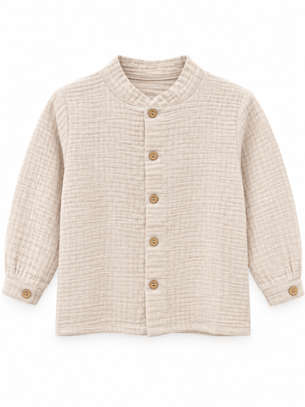 Camisa bambula cuello mao