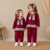 Conjunto deportivo burdeos otoñal niña