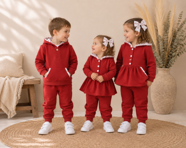Conjunto deportivo niña teja