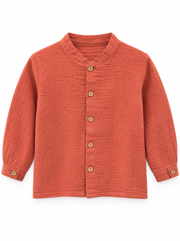Camisa bambula cuello mao