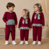 Conjunto deportivo burdeos otoñal niño