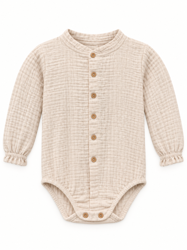 Body camisa bambula cuello mao