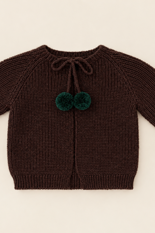 Chaqueta borlas chocolate
