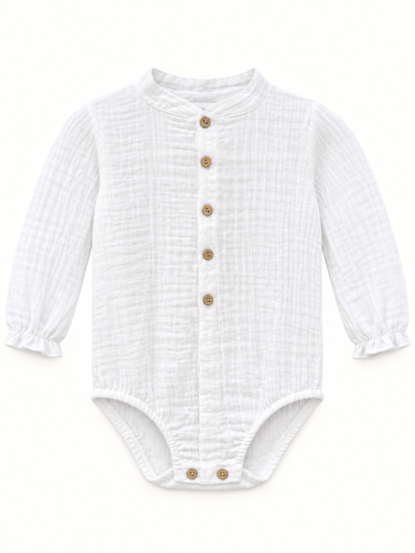 Body camisa bambula cuello mao