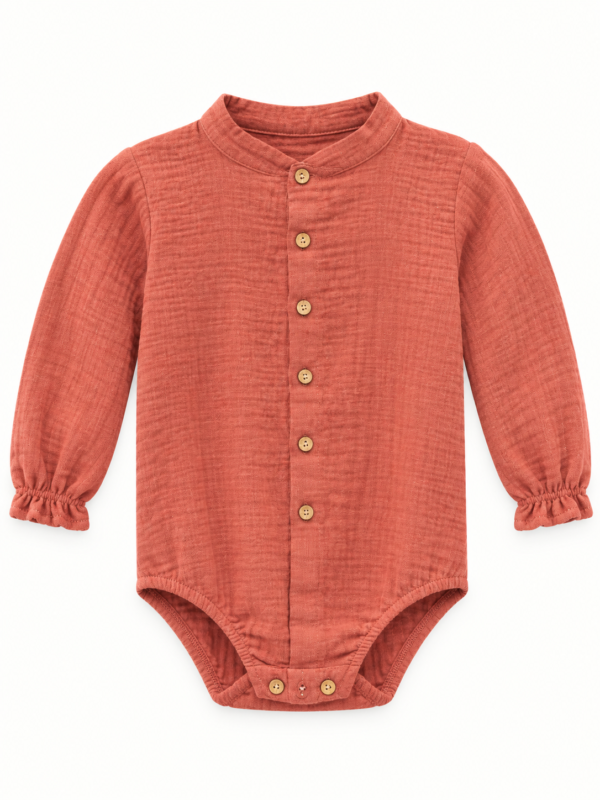 Body camisa bambula cuello mao