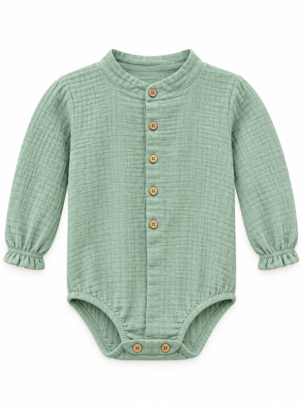 Body camisa bambula cuello mao