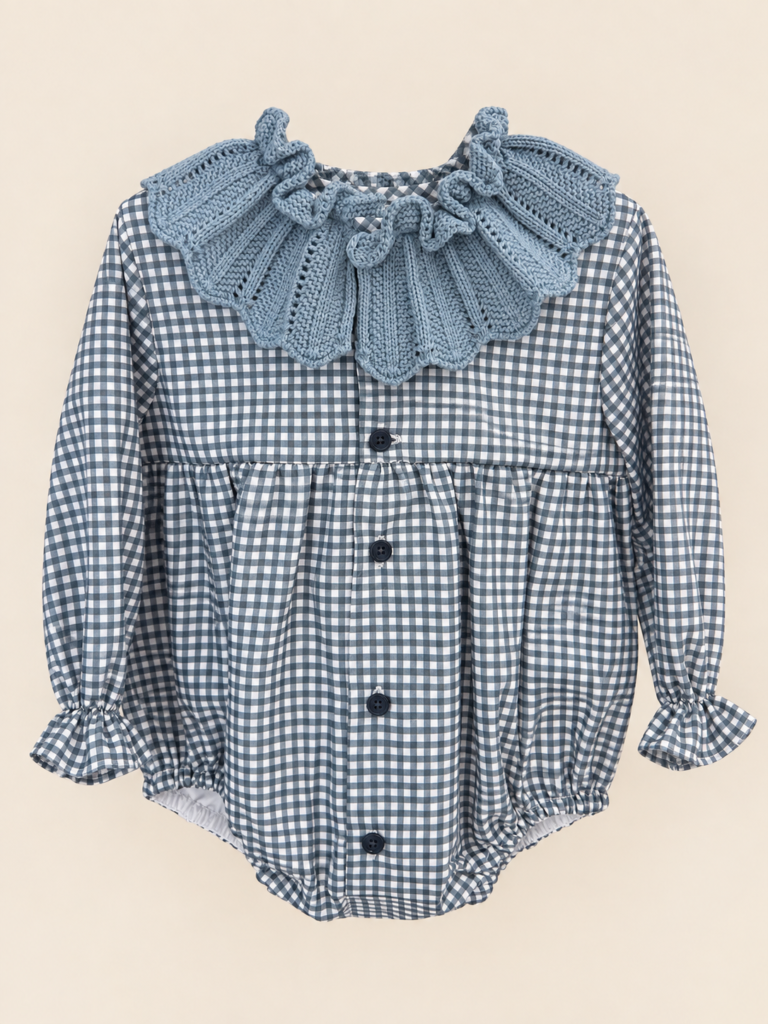 Pelele cuello tricot vichy