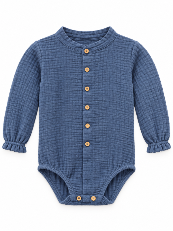 Body camisa bambula cuello mao