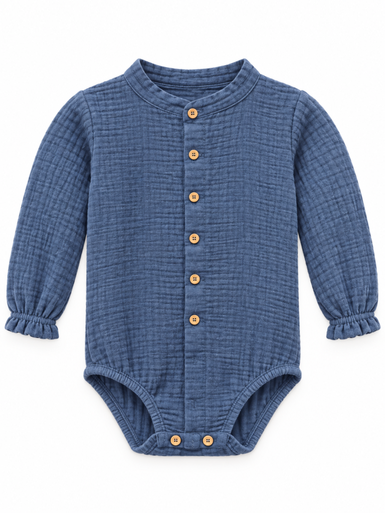 Body camisa bambula cuello mao