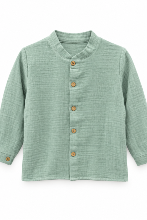 Camisa bambula cuello mao