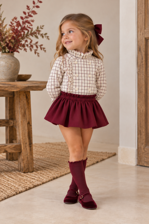 Falda pantalón Burdeos